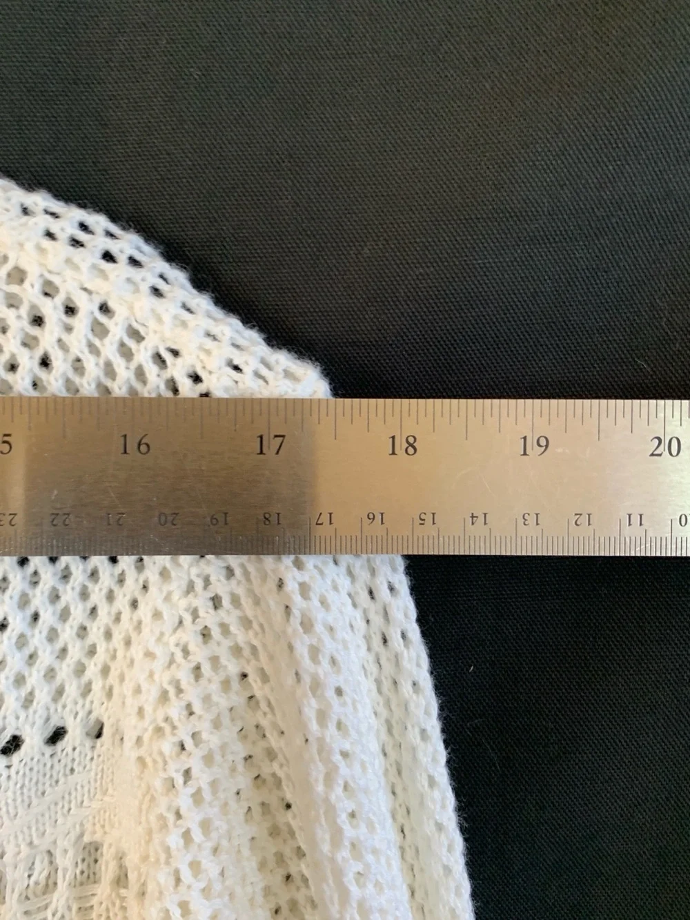 FARM RIO open crochet crop top with flared long sleeves white -size M